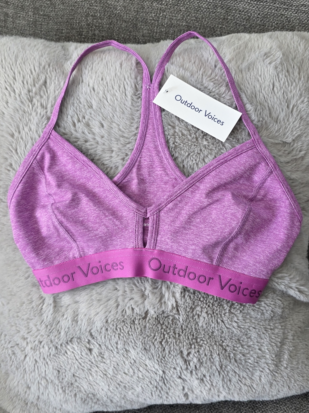 Outdoor Voices Heathered Magenta Light-Support Sports Bra